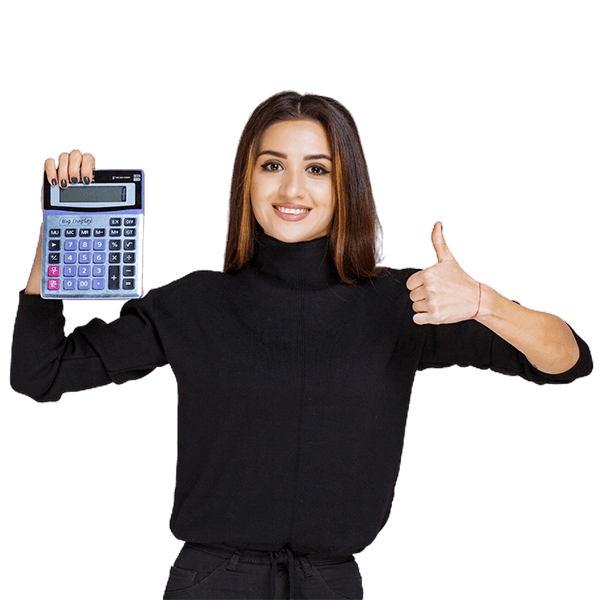 woman with calculator